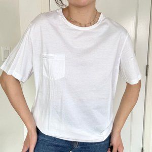 Original Prada Nylon Chest Pocket White T-shirt size M